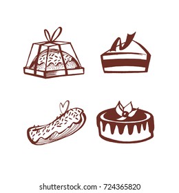 sweets icon set, logo cake