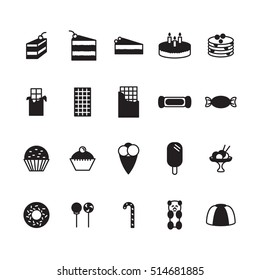 Sweets icon set. Vector.