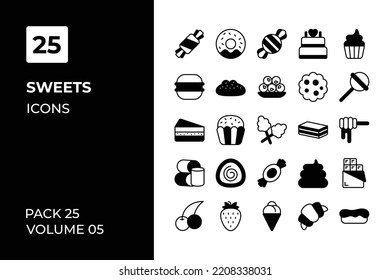 Colección de iconos dulces. Establecer la línea vectorial con elementos para conceptos móviles y aplicaciones web. Colección de iconos modernos.