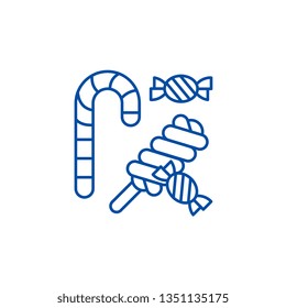 Sweets line icon concept. Sweets flat  vector symbol, sign, outline illustration.