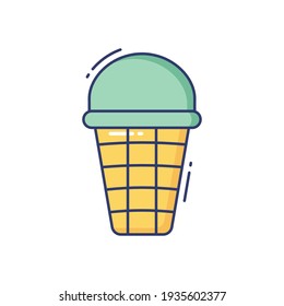 Sweets Line Icon Isolated On White Background