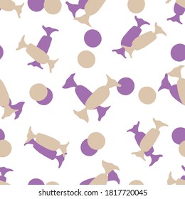 Sweets, lollipops, caramels. Seamless vector pattern.