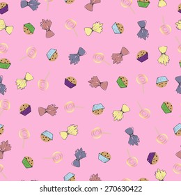 Sweets on a pink background
