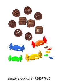 Sweets on a white background