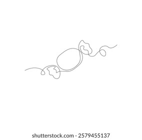 Sweets in one continuous line drawing. white background, Minimalist design for sweets and desserts theme. Vector illustration.