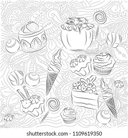 sweets ornamental bakground