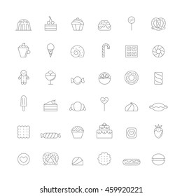 Sweets outline icon big vector set. Clean and simple design.