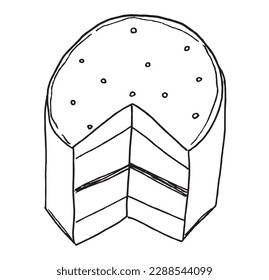 Dulce la imagen vectorial de ilustración de contorno. Galleta dibujada a mano, muffin, caramelos dibujando imágenes. Icono de logotipo original simple a partir del dibujo de lápiz.