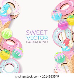 Sweets pastel background in