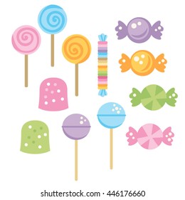 Sweets in pastel colors. Cute vector.
