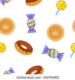 Sweets pattern. Cartoon illustration of sweets vector pattern for web