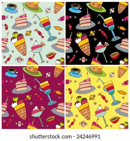 Sweets pattern set. Drawn by hand. To see similar illustrations, please visit my gallery