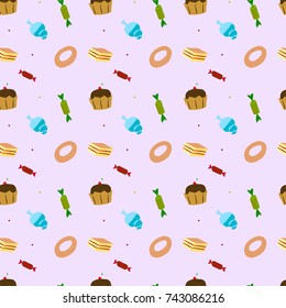 Sweets seamles vector background