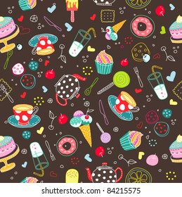 Sweets seamless background