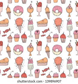 Sweets. Seamless pattern