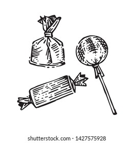 Sweets. Set of templates for menu design, restaurants and catering. Hand-drawn images
