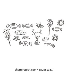 Sweets set vector illustration