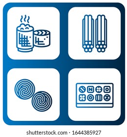 sweets simple icons set. Contains such icons as Sticky rice, Liquorice, Chocolate box, can be used for web, mobile and logo