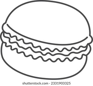 Barrido de la ilustración de un icono de línea única Macarons