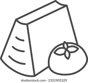 Dulce ilustración de icono de dibujo de una sola línea Crema de helado Baumkuchen