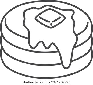 Sweets single line drawing icon illustration hot cake