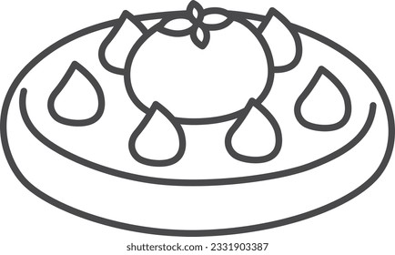 Barrido ilustración de icono de dibujo de una sola línea Pastel de hielo