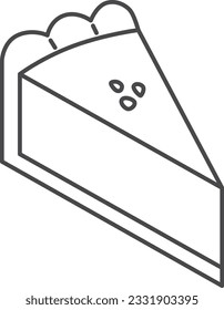 Sweets single line drawing icon illustration chocolate tart