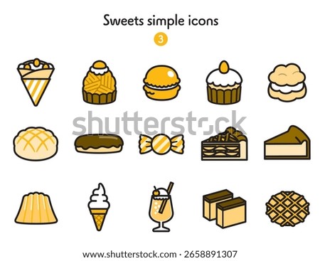 Sweets and snacks icon collection