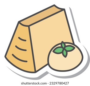 Sweets sticker style single icon illustration Baumkuchen