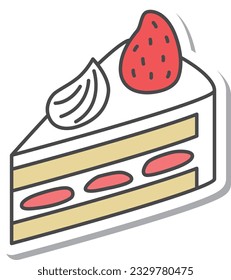 Sweets sticker style single icon illustration Shortcake