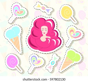 Sweets stickers set