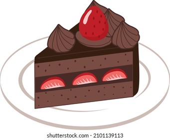 Sweets strawberry chocolate cake
(Chocolate cake)