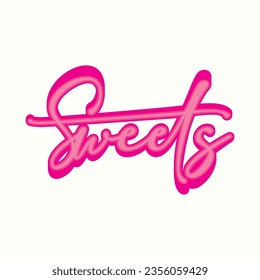 Sweets Text with white background