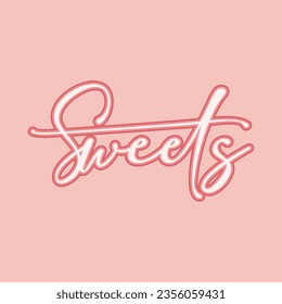 Sweets Text with white background