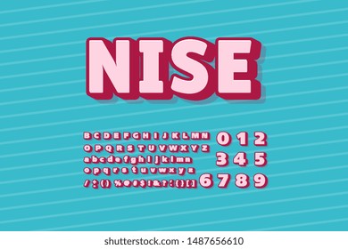 Sweets trendy alphabet. Typeface modern typography sans serif style for party poster, printing on fabric, t shirt, promotion, decoration, stamp, label, special offer. Cool font. Vector 10 eps