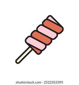 Sweets Twisted Lollipop Icon Vector Illustration