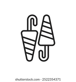 Sweets Umbrella Candy Outline Icon Vector Illustration