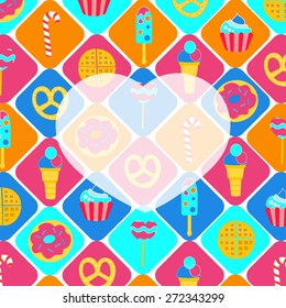 Sweets vector greeting card, invitation