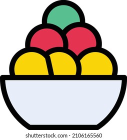 sweets Vector illustration on a transparent background. Premium quality symbols. Stroke vector icon for concept and graphic design.