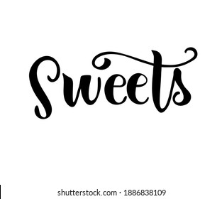 Sweets Word Black Typography Letters Lettering Stock Vector (royalty 