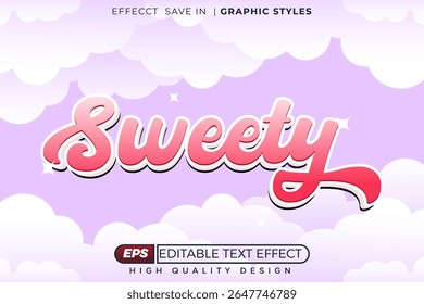 sweety 3d editable text effect template