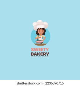 Sweety bakery vector mascot logo template.