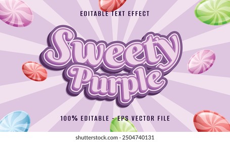 sweety candy 3d text effect design