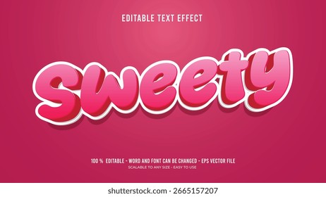sweety editable text effect	3d text