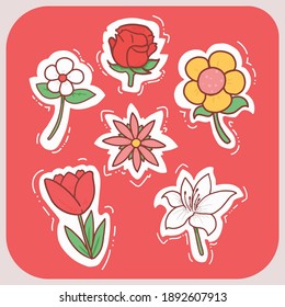 Sweety Flower Vector Illustration Set.