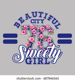 Sweety Girl vector T-shirt graphic design