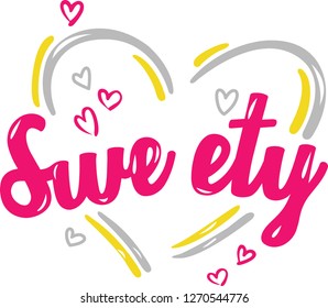 Sweety heart tshirt design vector