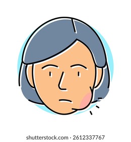 swelling face disease symptom color icon vector. swelling face disease symptom sign. isolated symbol illustration