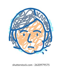 Síntoma de la enfermedad de la cara de hinchazón Vector de dibujo de icono de doodle. signo de síntoma de la enfermedad de la cara de hinchazón