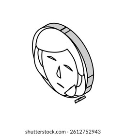 swelling face disease symptom isometric icon vector. swelling face disease symptom sign. isolated symbol illustration